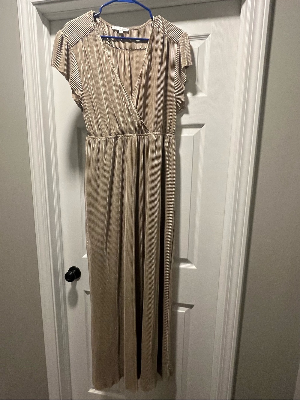 Baltic Born Athena Pleated Maxi Dress in gold.
